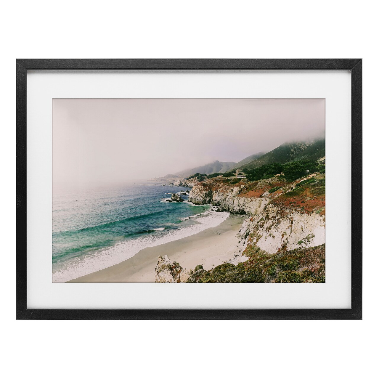 Stupell Industries California Bay Coastline Black Framed Print Under Glass, design by Sisi and Seb